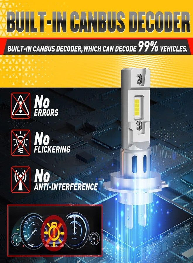 NOVCAPAR H7 LED Blubs 30000LM Super Bright, High and Low Beam, 6500K Cool White, 150W with Cooling Fan, No Adapter Required, 1:1 Mini Size, Plug and Play, H7 led Fog Light Bulbs, Pack of 2 - Image 5